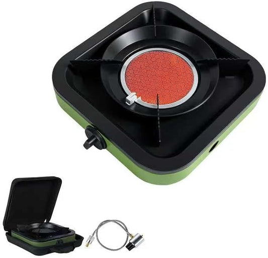 Cothb X Portable Propane Camping Stove - Single Burner Propane Camp Stove with 10.6 Inch Carry Bag, Windproof Design & Gas Hose for Outdoor Camping, Tailgating, Fishing, Hunting