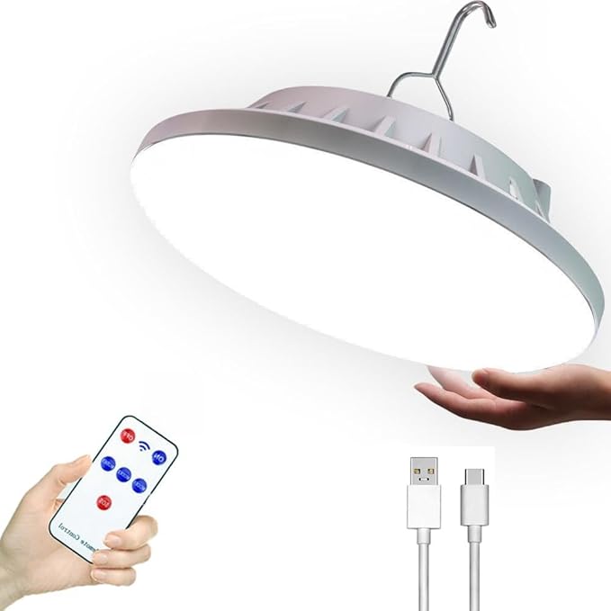 [120 LED 4500mah] Solar Camping Lights Rechargeable Portable Lantern Tent Lamp 5 Mode USB Remote Control Hanging Waterproof for Home Indoor Outdoor Emergency Courtyard 1 Pack