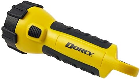 Dorcy 41-2521 Water Resistant Battery Powered Floating LED Flashlight with Carabiner Clip, Ideal for Camping and Outdoors, Bright Yellow