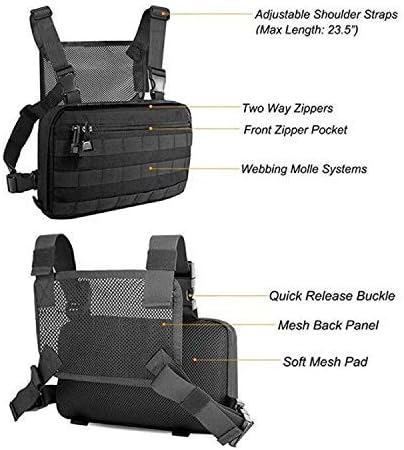 Croogo Universal Hands Free Radio Chest Rig Vest bag Harness Bag Rescue bag Front Pack Pouch Hip hop bag