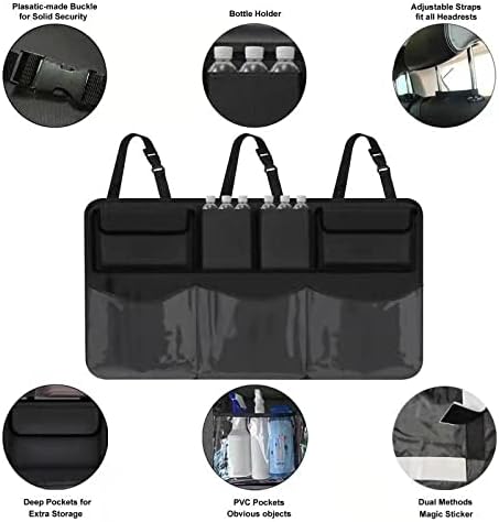 Snuopfy Car Trunk Organizer and Storage, Backseat Hanging Organizer for SUV, Truck, MPV,Van Collapsible Cargo Storage Bag with 7 Pockets, Car Interior Accessories for Men and Women