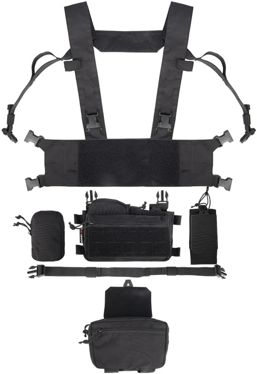 Tactical Chest Mini Rig 1000D Quick Release Multifunctional Tactical Vest Outdoor with Multi-Pockets