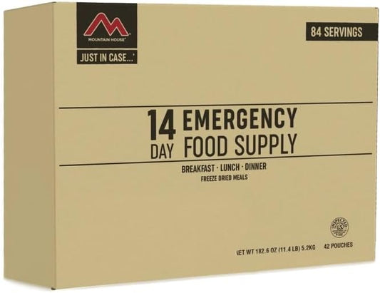Mountain House Emergency Meal Assortment Kits, Freeze-Dried Survival Food Kit for Disaster Preparedness & Long-Term Storage, 30-Year Shelf Life