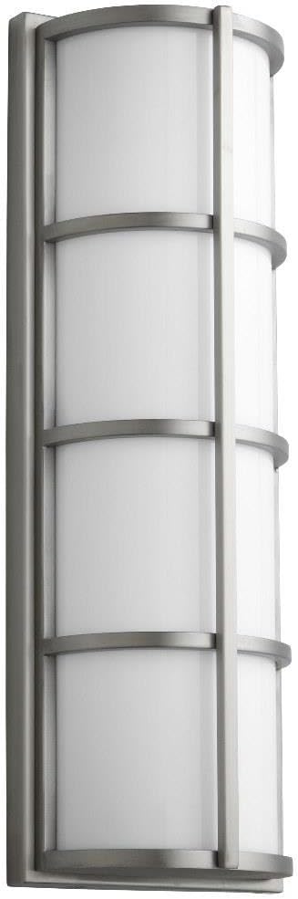 3-713-224-EM Leda - 10.1W 2 LED Large Outdoor Wall Mount with Emergency-21.75 Inches Tall and 7.25 Inches Wide, Finish Color: Satin Nickel