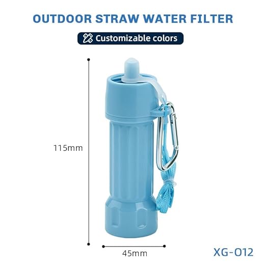 Outdoor Water Filter for Drinking Survival, Portable Water Purifier and Filtration System for Camping, Hiking, Travel, and Emergency Preparedness(Blue)
