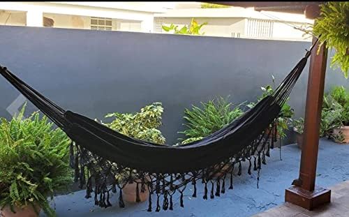 Hammock Double Hammocks for Outside Camping Cotton Canvas Fabric Brazilian Hammock Indoor Outdoor Hanging Suitable for 2 Adults