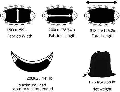 Hammock Double Hammocks for Outside Camping Cotton Canvas Fabric Brazilian Hammock Indoor Outdoor Hanging Suitable for 2 Adults