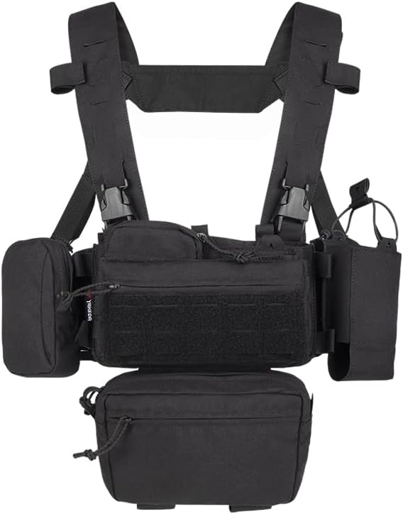 Tactical Chest Mini Rig 1000D Quick Release Multifunctional Tactical Vest Outdoor with Multi-Pockets