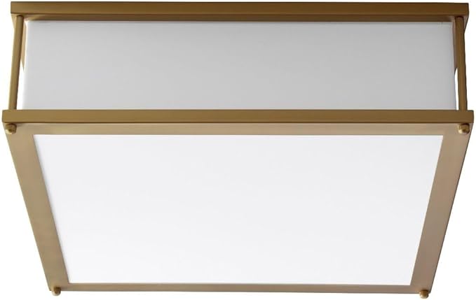 Modulo - 10.1W 2 LED Flush Mount with Emergency-4.75 Inches Tall and 16 Inches Wide-Aged Brass Finish