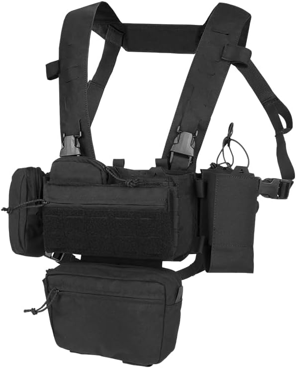 Tactical Chest Mini Rig 1000D Quick Release Multifunctional Tactical Vest Outdoor with Multi-Pockets
