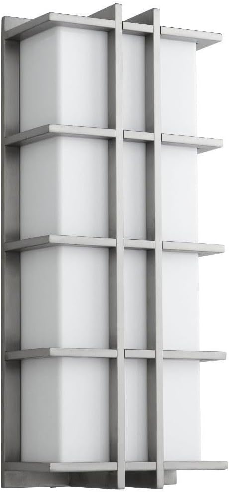 Oxygen Lighting 3-711-224-EM Telshor - 10.1W 2 LED Large Outdoor Wall Mount with Emergency-21.75 Inches Tall and 9 Inches Wide, Finish Color: Satin Nickel