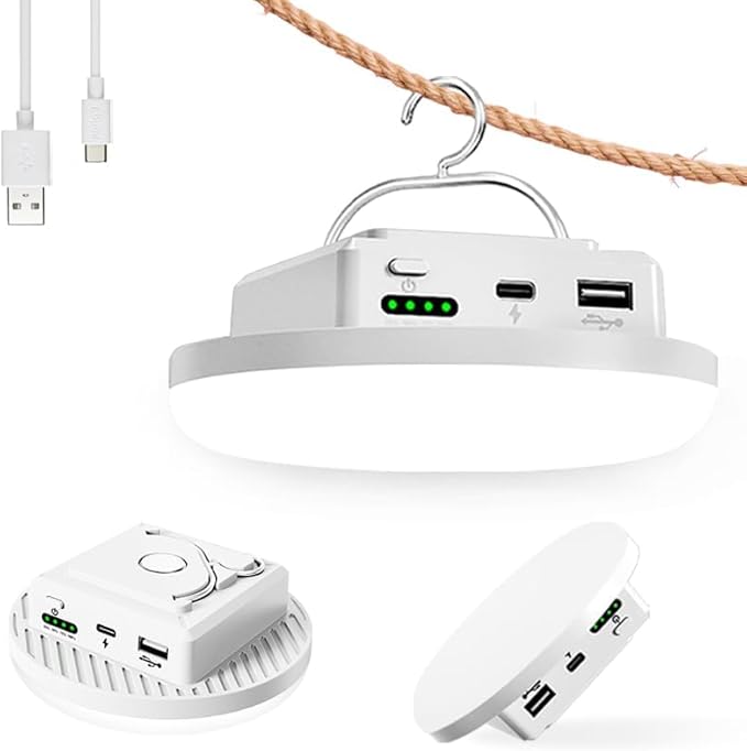 Camping Lights Tent Light 4500 Lumens 45W Outdoor Canopy Magnetic Hanging ,Emergency Lights for Home（White）