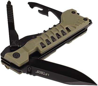 Multi Pocket Knife, 22 in 1,Survival Gear EDC Tools with Nylon Sheath, Emergency, Camping, Hiking, Hunting, Gift for Men Women (Desert Gray)