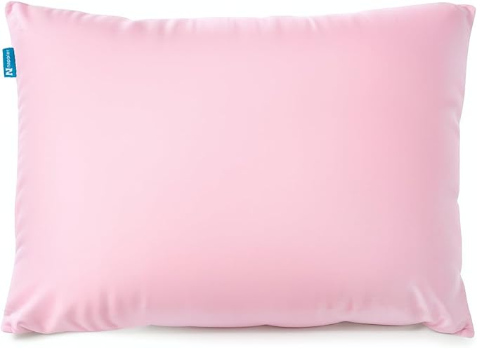 Nappler Rose Small Shredded Memory Foam Pillow for Travel and Camping - Compressible Medium Firm Bed Pillow, Breathable Cover, Machine Washable, Backpacking, Airplane and Car