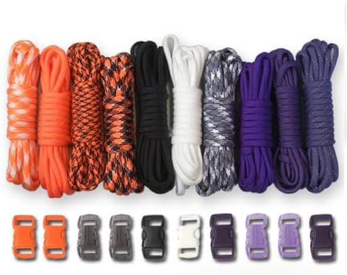 Paracord Planet 550lb Type III Paracord Combo Crafting Kits with Buckles