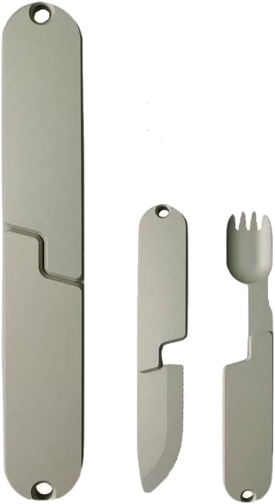 2-in-1 Camping Utensil Set – Knife Fork Combo for Picnic, Portable Outdoor Travel Flatware