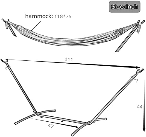Double Hammock Stands Portable Hammock Stand Heavy Duty Steel Stand for Outdoor Patio or Indoor (Red)