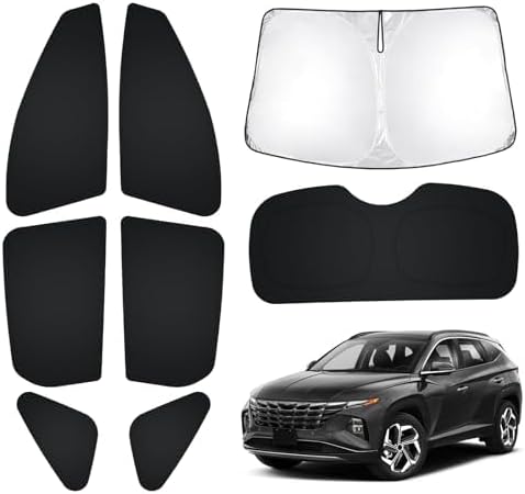 T TGBROS Windshield Sun Shade for Jeep Cherokee 2014-2023 Car Window Shades Thicken UV Block and Blackout Privacy Foldable Sunshades 8PCS Accessories Keep Cool Sun Visor Covers