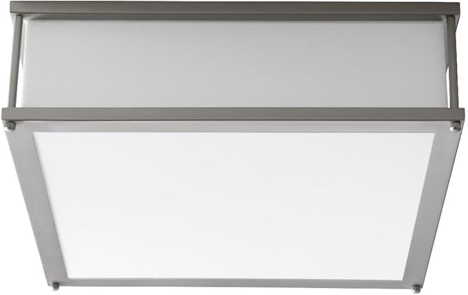 3-683-24-EM Modulo - 10.1W 2 LED Flush Mount with Emergency-4.75 Inches Tall and 16 Inches Wide, Finish Color: Satin Nickel