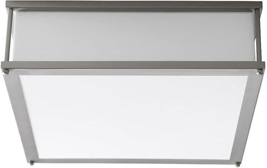3-683-24-EM Modulo - 10.1W 2 LED Flush Mount with Emergency-4.75 Inches Tall and 16 Inches Wide, Finish Color: Satin Nickel