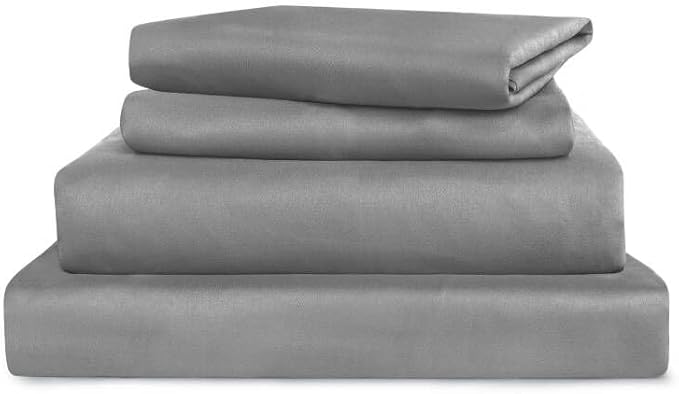 Moonsea Air Mattress King Size Sheets Set - Extra Deep Pocket King Sheet Set - 4 Piece King Bedding Set Fade Resistant Fits 16in to 24in Pillow Top Air Bed Mattress - Grey