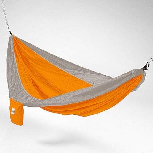 Hammaka Parachute Silk Lightweight Portable Double Hammock In Orange / Grey