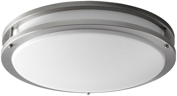 Oracle - 10.1W 2 LED Flush Mount with Emergency-4.25 Inches Tall and 17.75 Inches Wide-Satin Nickel Finish