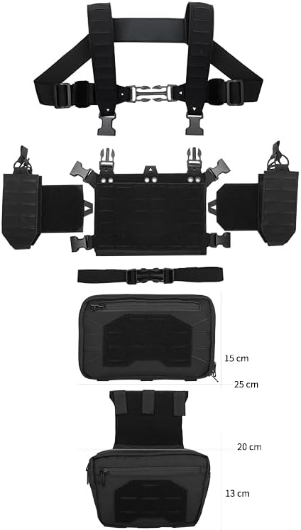 Tactical Chest Mini Rig 1000D Quick Release Multifunctional Tactical Vest Outdoor with Multi-Pockets