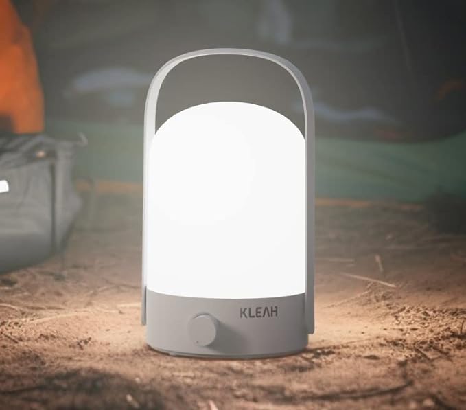 KLEAH Portable Cordless Lantern Table Lamp, 360° Portable Handle, Stepless Dimmer, Powerful Long-Lasting 50hrs, Rechargeable LED Lantern for Camping Bedroom Party