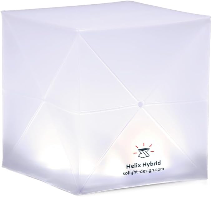 Solight Design Solar Lanterns Outdoor Waterproof, Rechargeable Solar LED Camping Lantern Helix Hybrid, Compact, Portable - Great for Emergency, Outdoor, Backpacking