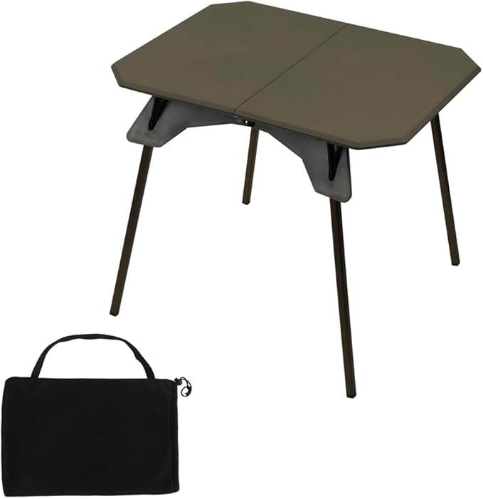 Folding Camping Table,Outdoor Small Portable Aluminum Camp Table with Backpacking Carrying Bag for Camping Beach Picnic Grilling Hiking FishingTravel （Dark Green