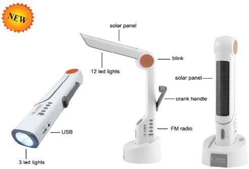 CYBERTECH Dynamo Solar Lamp Hand-Crank Emergency Weather Digital Tuning Radio with Siren, LED Flashlight, Cell Phone Charger