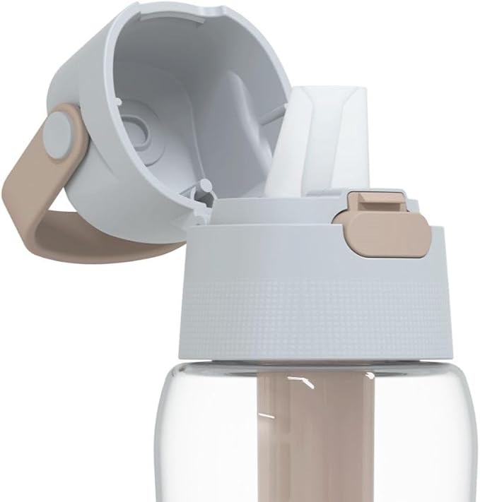 Dafi Filtered Water Bottle with Straw 24 oz - Sports Water Bottle Reusable with Carbon Filter for Travel, Gym, Daily Use - Leakproof, BPA-Free with Hypoallergenic Mouthpiece & Carrying Handle - Beige