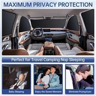 8PCS Car Window Shades for Infiniti Q50L 2014-2024, Window Covers for Q50L Windshield Side Rear Windows, Full Set Privacy Protection Car Sunshade with UV Blocking for Camping Napping