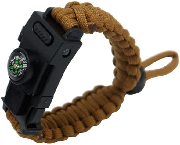 Outdoor Survival Wristband – Tactical Paracord Band with LED Light, Compass, Fire Starter, Whistle & Multitool for Camping, Hiking, and Emergency EDC