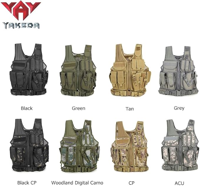 vAv YAKEDA Tactical Vest Outdoor Ultra-Light Breathable Training Airsoft Vest Adjustable for Adults