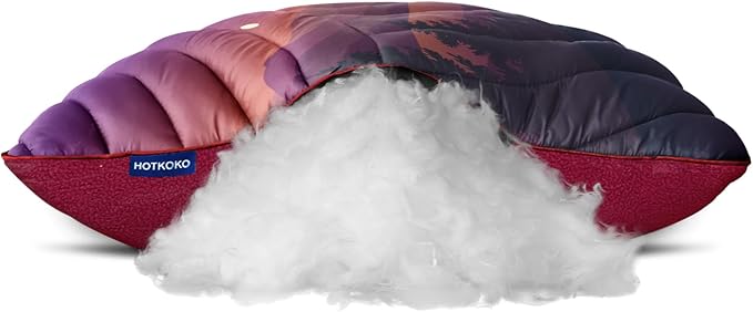 Camping Pillow,Supportive Compressible Travel Pillow Middle Size Lightweight Camp Pillow with Storage Bag for Camping,Hiking,Backpacking,Airplane