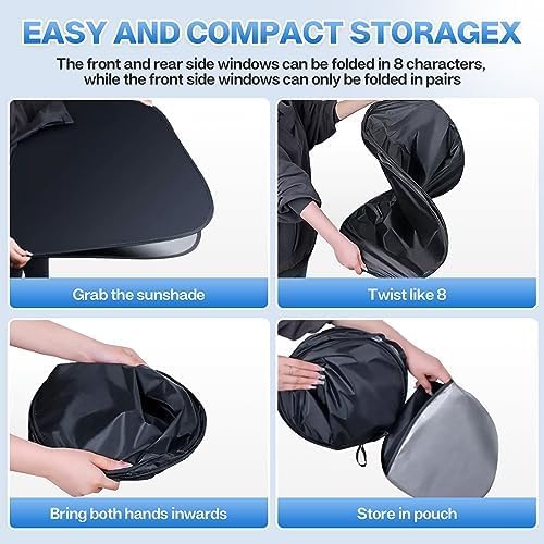 T TGBROS Windshield Sun Shade for Subaru Crosstrek 2024 2025 2026 Car Window Shades Thicken UV Block and Blackout Privacy Foldable Sunshades 8PCS Accessories Keep Cool Sun Visor Covers