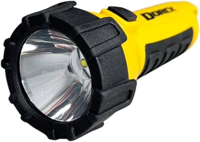 Dorcy 41-2521 Water Resistant Battery Powered Floating LED Flashlight with Carabiner Clip, Ideal for Camping and Outdoors, Bright Yellow