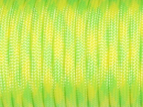7 Strand Core 550lb Paracord Parachute Cord Lanyard Mil Spec Type III-100ft (Neon Green+Yellow(39#))