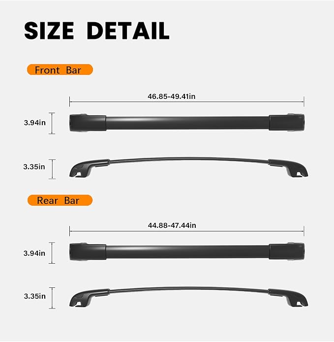 Lockbale 300lbs Roof Rack Cross Bars Fit for Volkswagen VW Atlas 2017-2026 (Not for Atlas Cross Sport), Heavy Duty Aluminum Roof Rails Crossbars Rooftop Cargo Bars Luggage Bike Kayak Racks