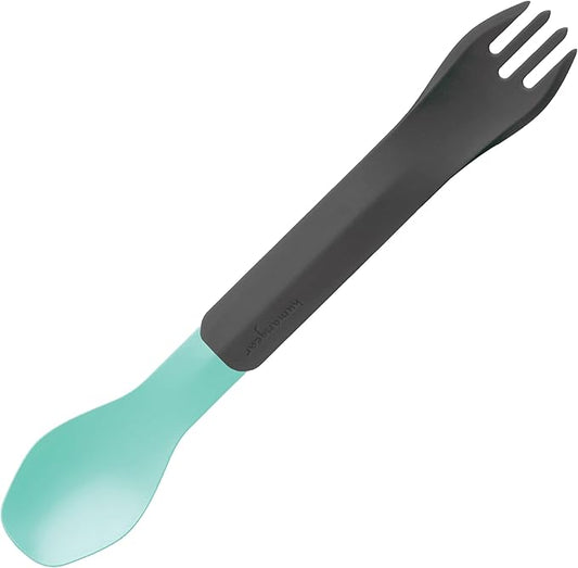 humangear GoBites Duo - Travel Silverware, Full Size Portable Fork & Spoon, Reusable Utensil Set, PC and BPA-free, Food-Safe, ﻿Extended - 9.1” X 1.6”