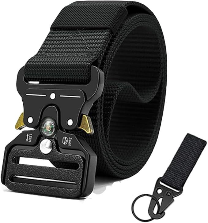 Tactical Belt Men 4 Pack, Compass Military Nylon Web Belt, Heavy Duty Belt Quick Release Metal Buckle Riggers Belt