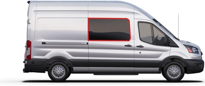 VanEssential Insulated Blackout Sliding Door Window Cover Designed for Ford Transit Van Year 2015 to Current with NO Plastic Trim - Charcoal Gray