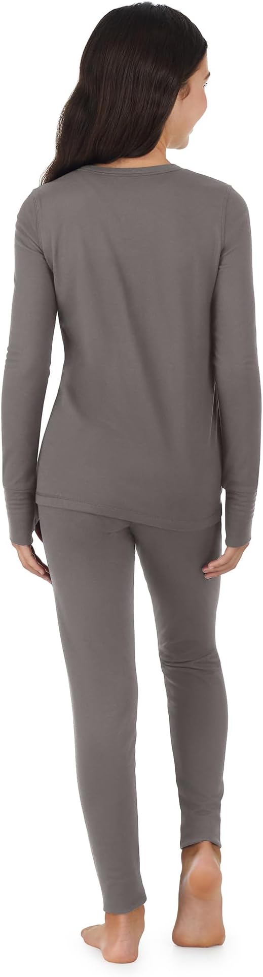 Cuddl Duds Girls Heavyweight Cold Weather Fleece Lined Thermal Set – Long Sleeve Shirt & Leggings – Long Johns for Kids