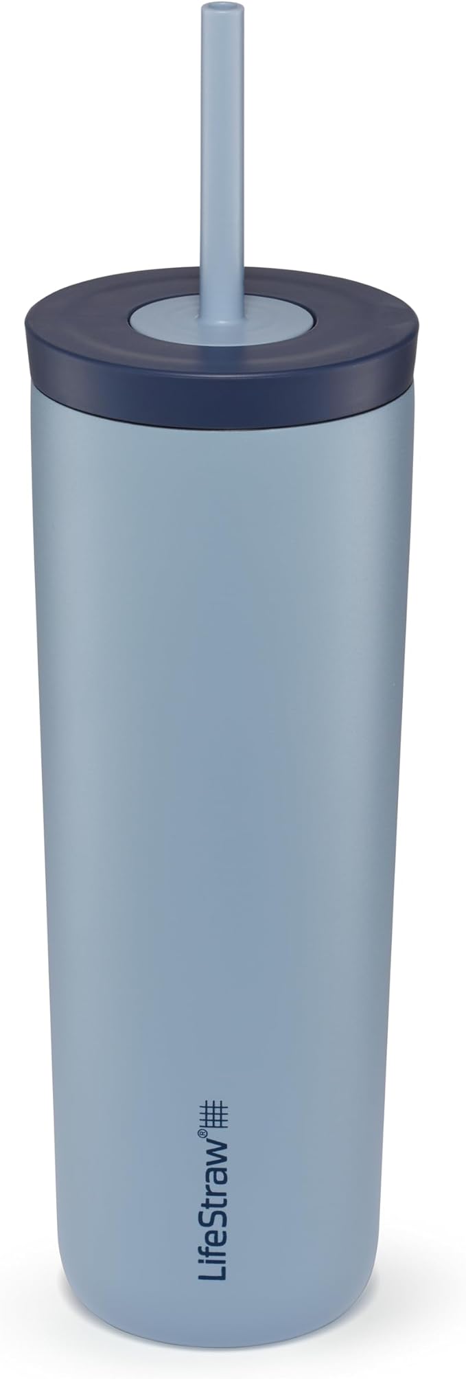 LifeStraw Go Series Tumbler – Double Wall Insulated Stainless Steel Water Filter, Icelandic Blue, Designed for Everyday Use, Removes Bacteria, Parasites, Microplastics, and Improves Taste