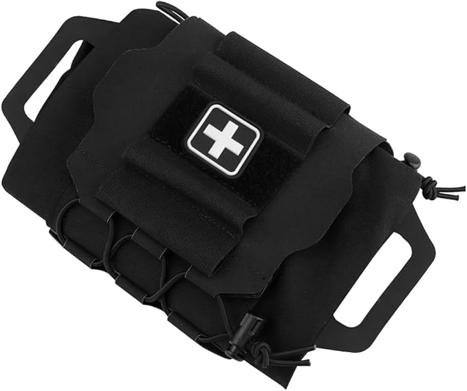 Tactical Military Pouch MOLLE Rapid First-aid Belt Pouch Survival Two-Piece System Med Roll Carrier Hypalon Handle Bag
