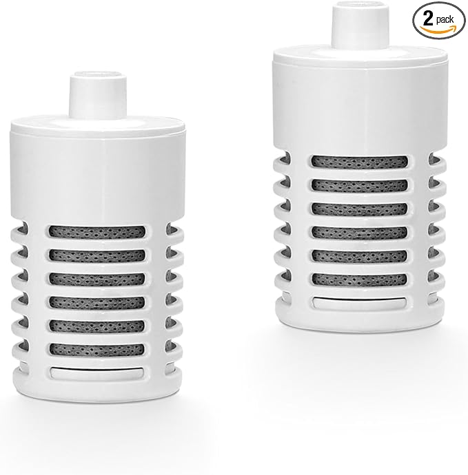 BUZIO 2 Water Bottle Filter Replacements, Carbon Filters for Bottles & Tap Water, 6 Months Duration, 96 Gallons, Reusable for Clean Drinking On The Go