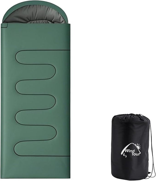 Wind Tour 3 Season Lightweight Waterproof Sleeping Bag Indoor & Outdoor for Hiking Backpacking Camping Traveling