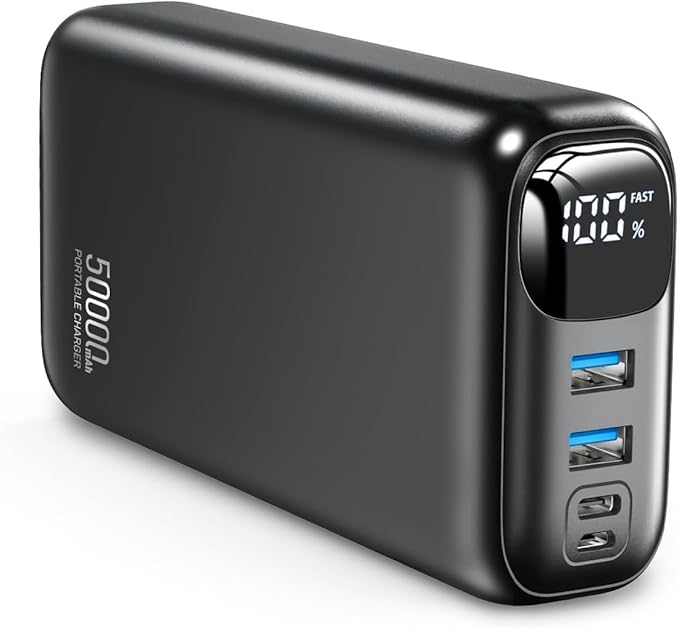 OHOVIV Power Bank 50000mAh Portable Charger, 22.5W Fast Charging Battery Pack, USB C, LED Display，Cell Phone Battery Bank for Cell Phone,Android-Purple